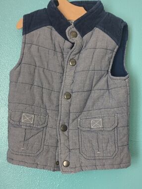 Children's Quilted Navy & Gray Vest - Unbranded